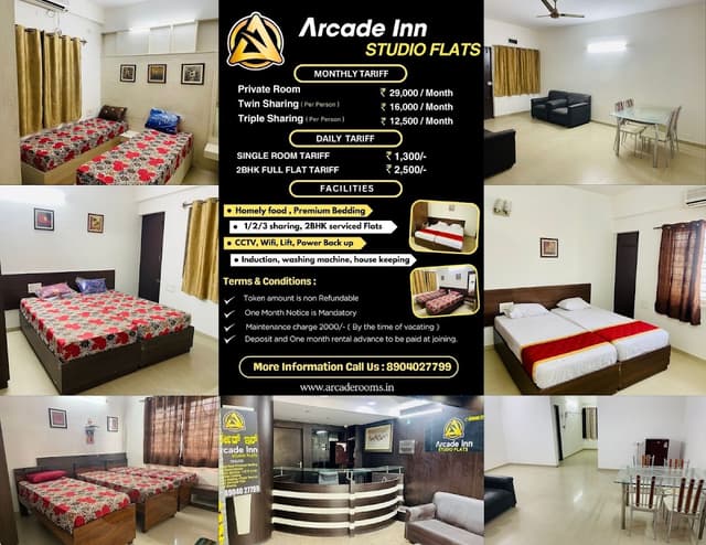 Arcade INN Ladies PG in Bellandur Studio Rooms