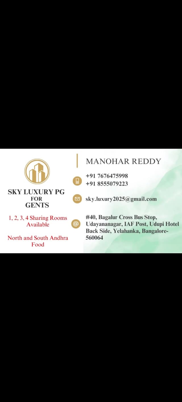 Sky Luxury PG For Gents